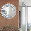 Jon Allen Signature 21"  Silver Handmade Metal Wall Art Beveled Mirror - Contemporary Home Decor, Easy Install, Elegant Design, Authentic & Signed