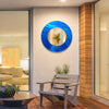 Jon Allen Signature 21"  Blue  Handmade Metal Wall Art Beveled Mirror - Contemporary Home Decor, Easy Install, Elegant Design, Authentic & Signed