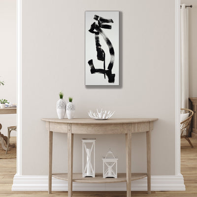 Only One!  White and Black  Abstract Painting  Metal  Art by Jon Allen - PVW1