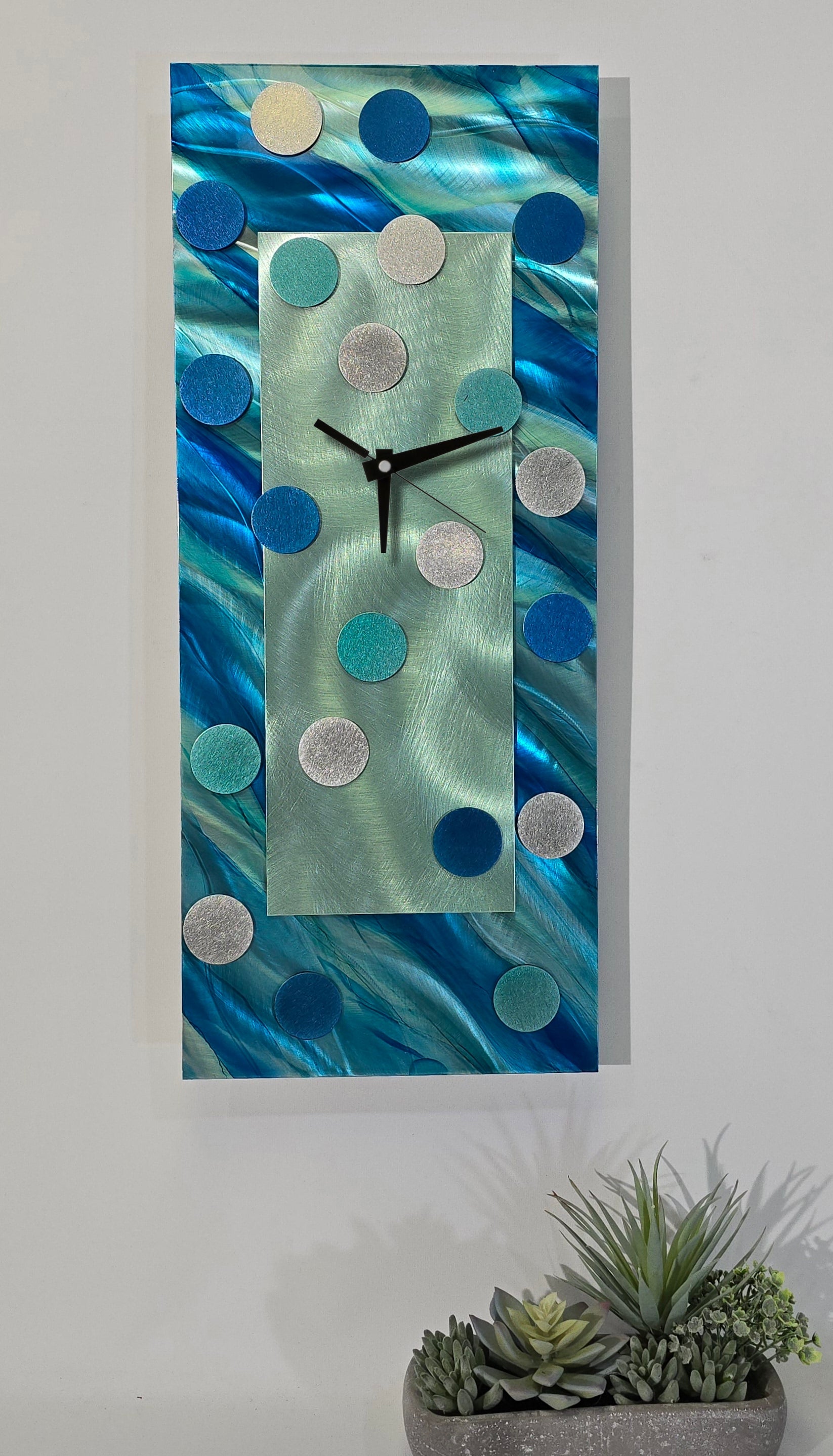 Original 10" x 24" Abstract Metal Wall Clock - PL1063 *32% OFF!*