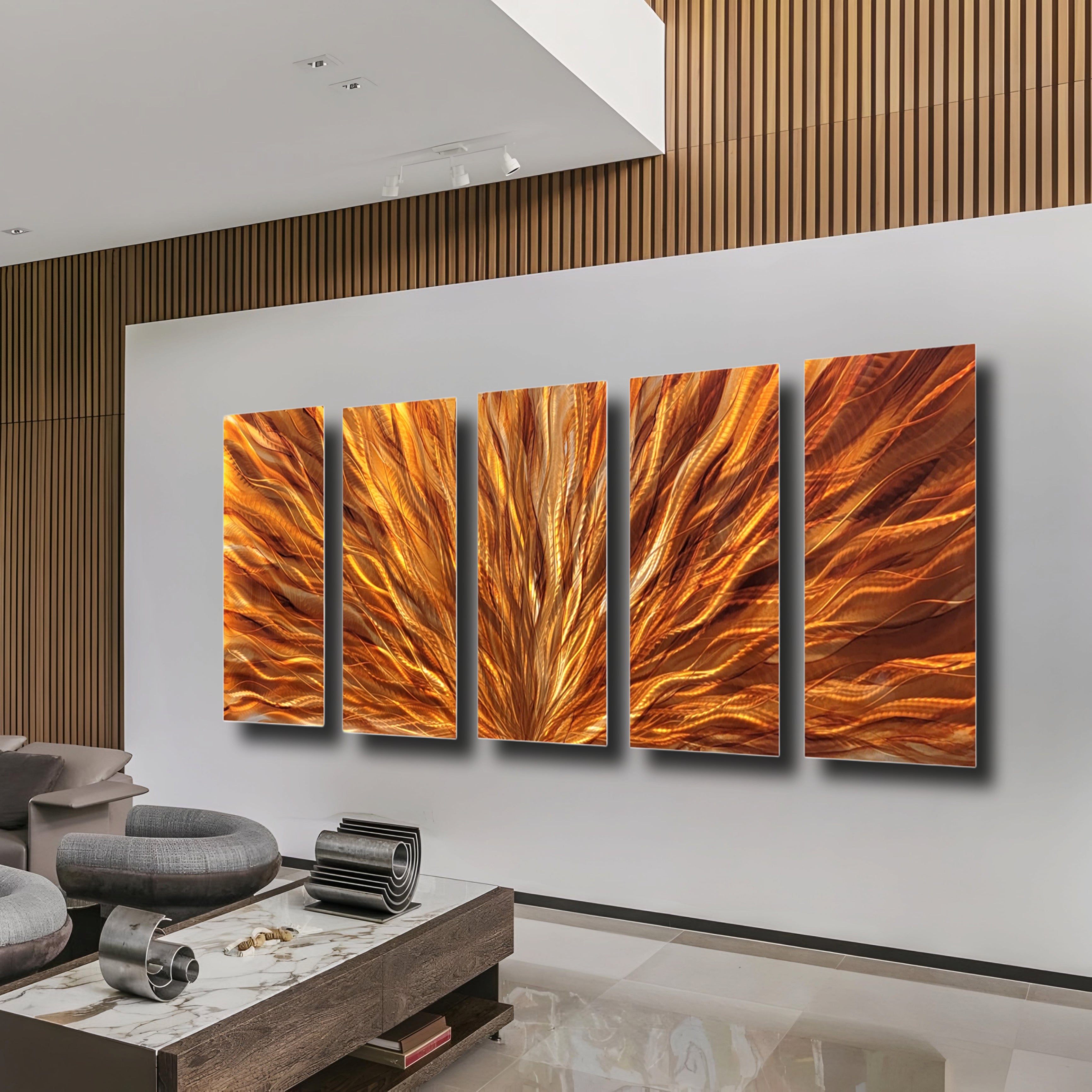 "Amber Plumage" Wall Panels