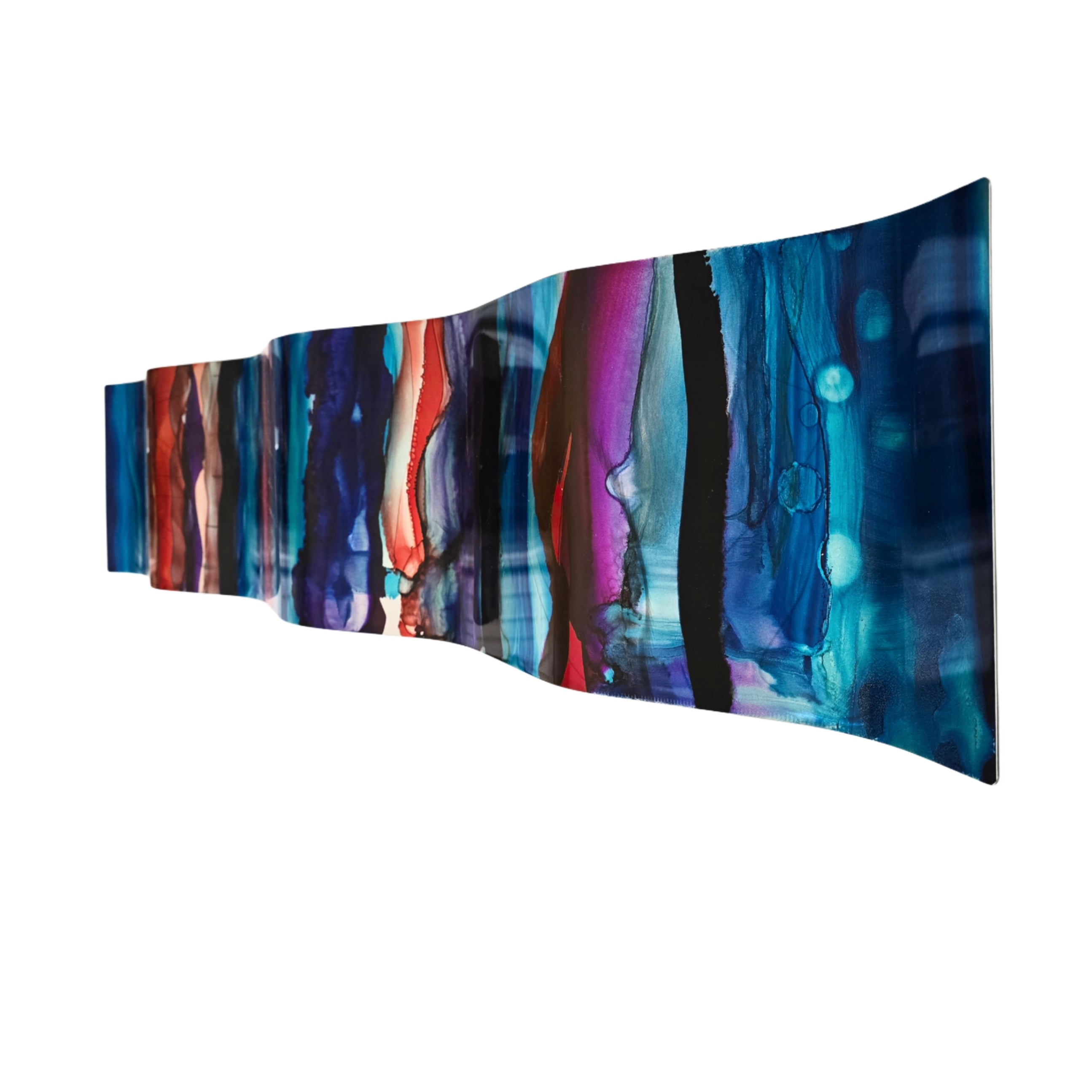 Luminous Journey - Metal Wave Art 10"x46"