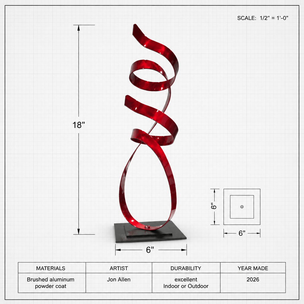 (Scarlet Ascent) - Metal Sculpture 18"x7"