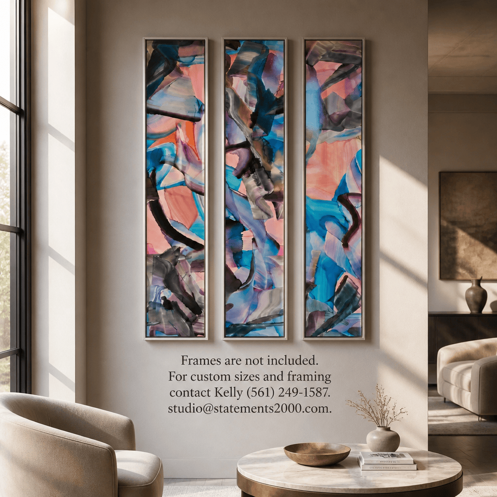The Fracture - 3-Panel Metal Wall Art 8"x48" (each)