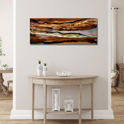 Only One! Earth Tones Abstract Metal Wall Art by Jon Allen 40" x 16" x 2" - Symmetry Unraveled