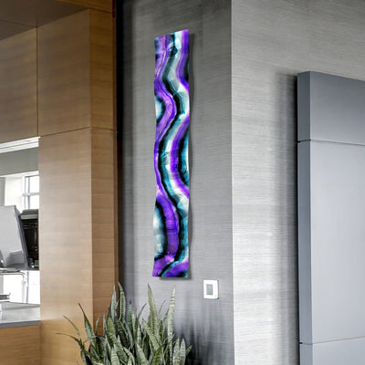 Only One Multicolor Abstract Painting  46" x 6" x 2"  Metal  Art by Jon Allen - WAV 409