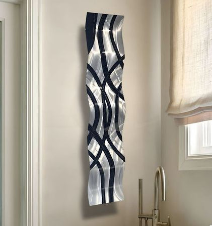 Silver & Black Modern Metal Wall Accent Sculpture by Jon Allen 46