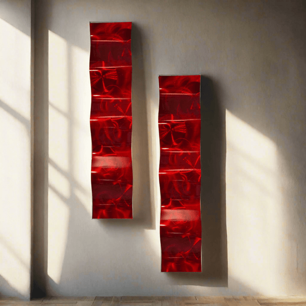 Red 3d Metal Wall Art Accent Sculpture by Jon Allen - Rojo