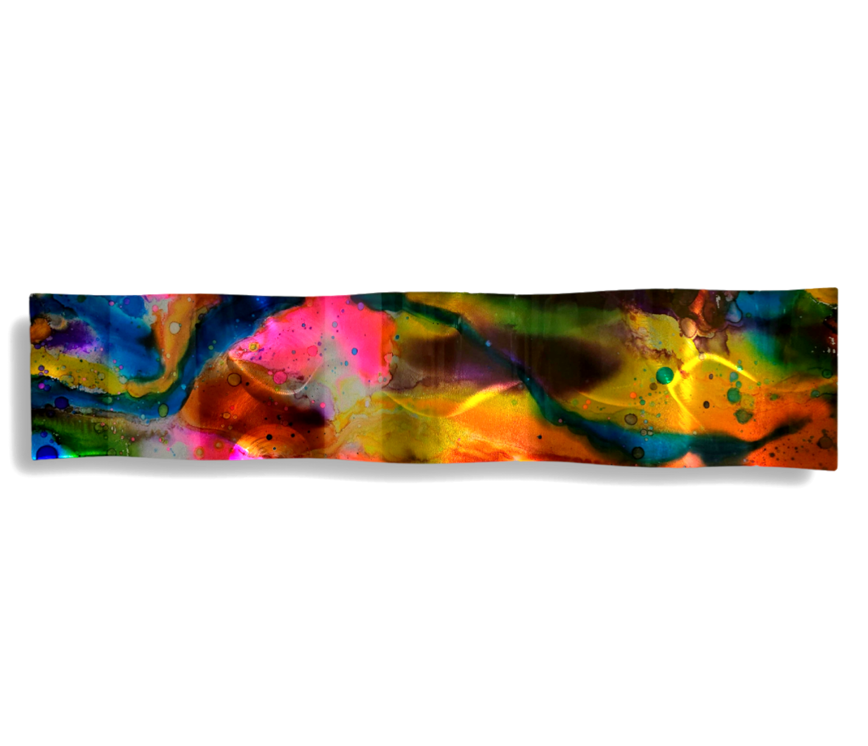 Multicolor Abstract Painting 46" x 10" x 2" WAVE 463