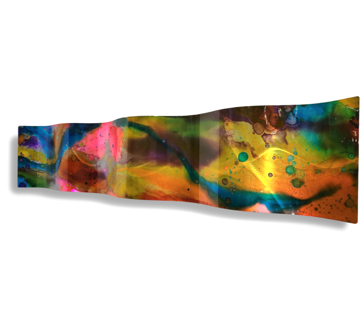 Multicolor Abstract Painting 46" x 10" x 2" WAVE 463