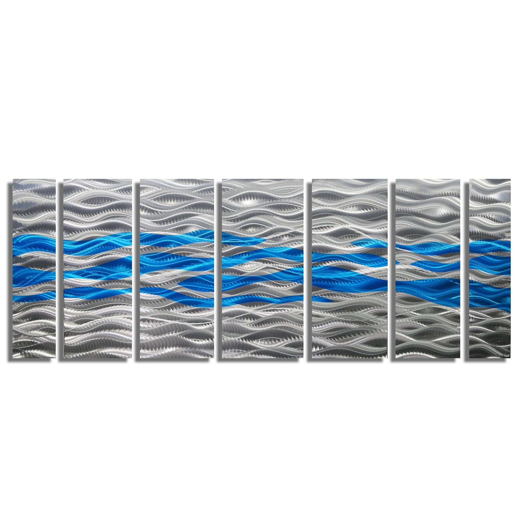 Flowing Depths - Multi-Panel Metal Wall Art 64"x24"