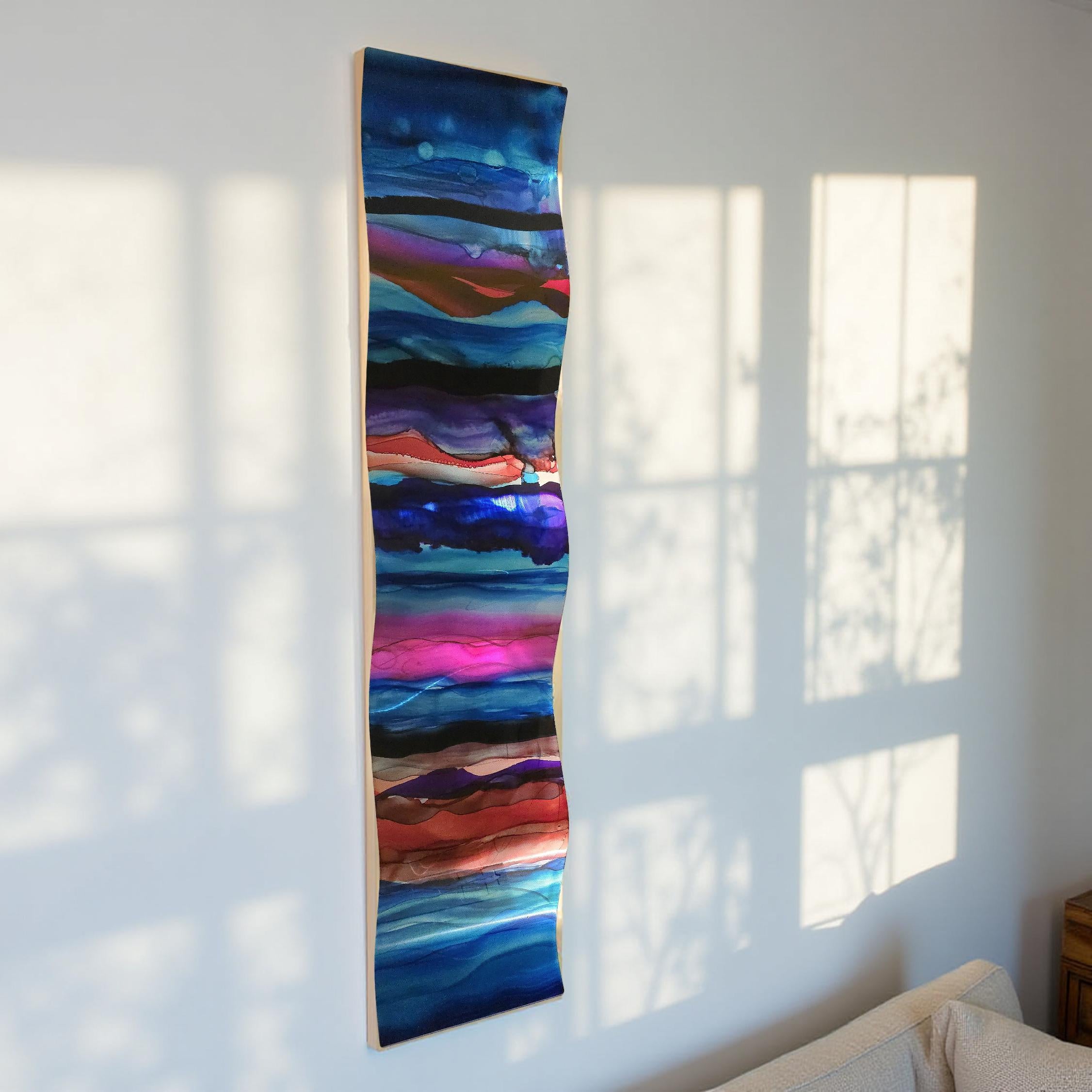 Oceanic Dreamscape - Vibrant Abstract Metal Wall Art
