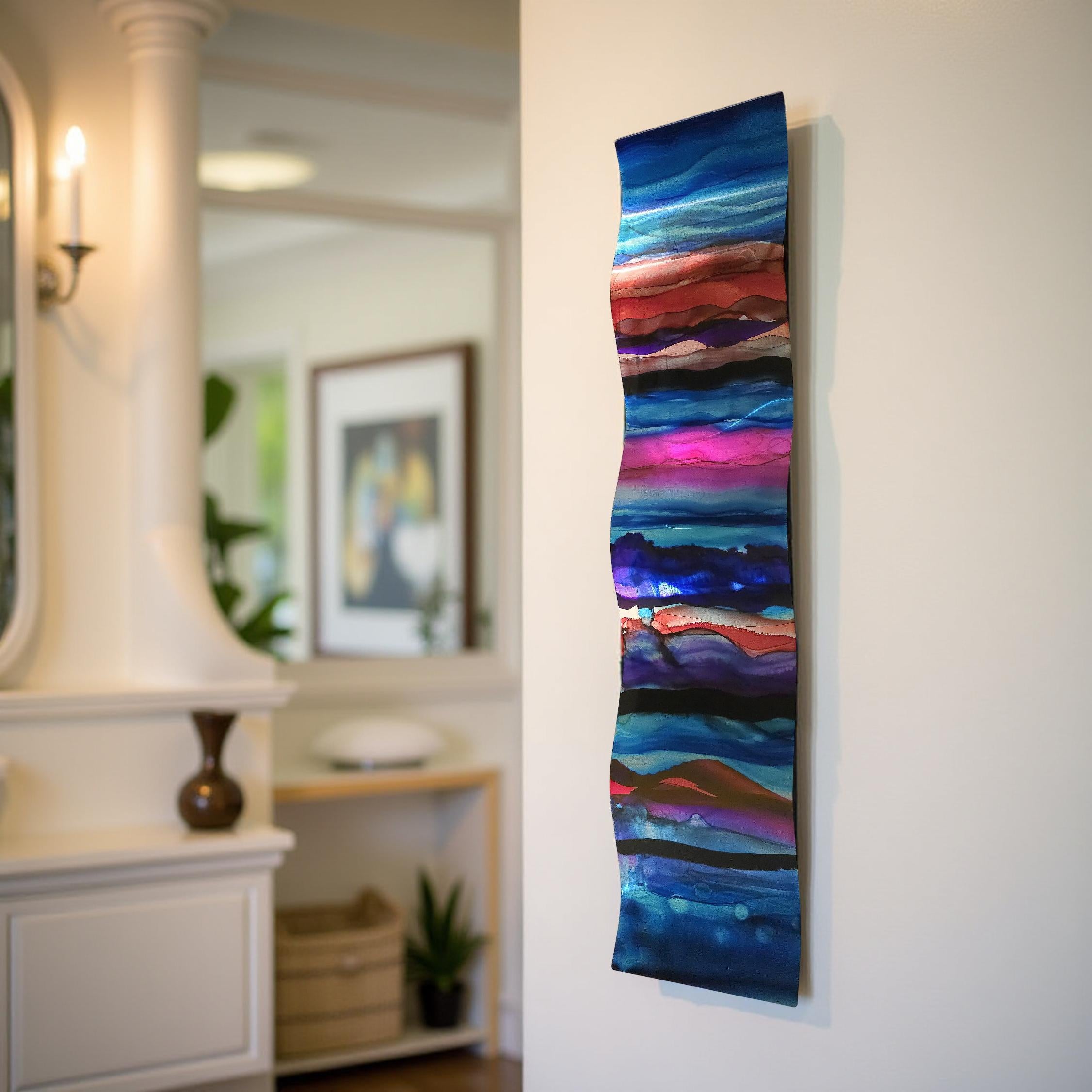 Oceanic Dreamscape - Vibrant Abstract Metal Wall Art