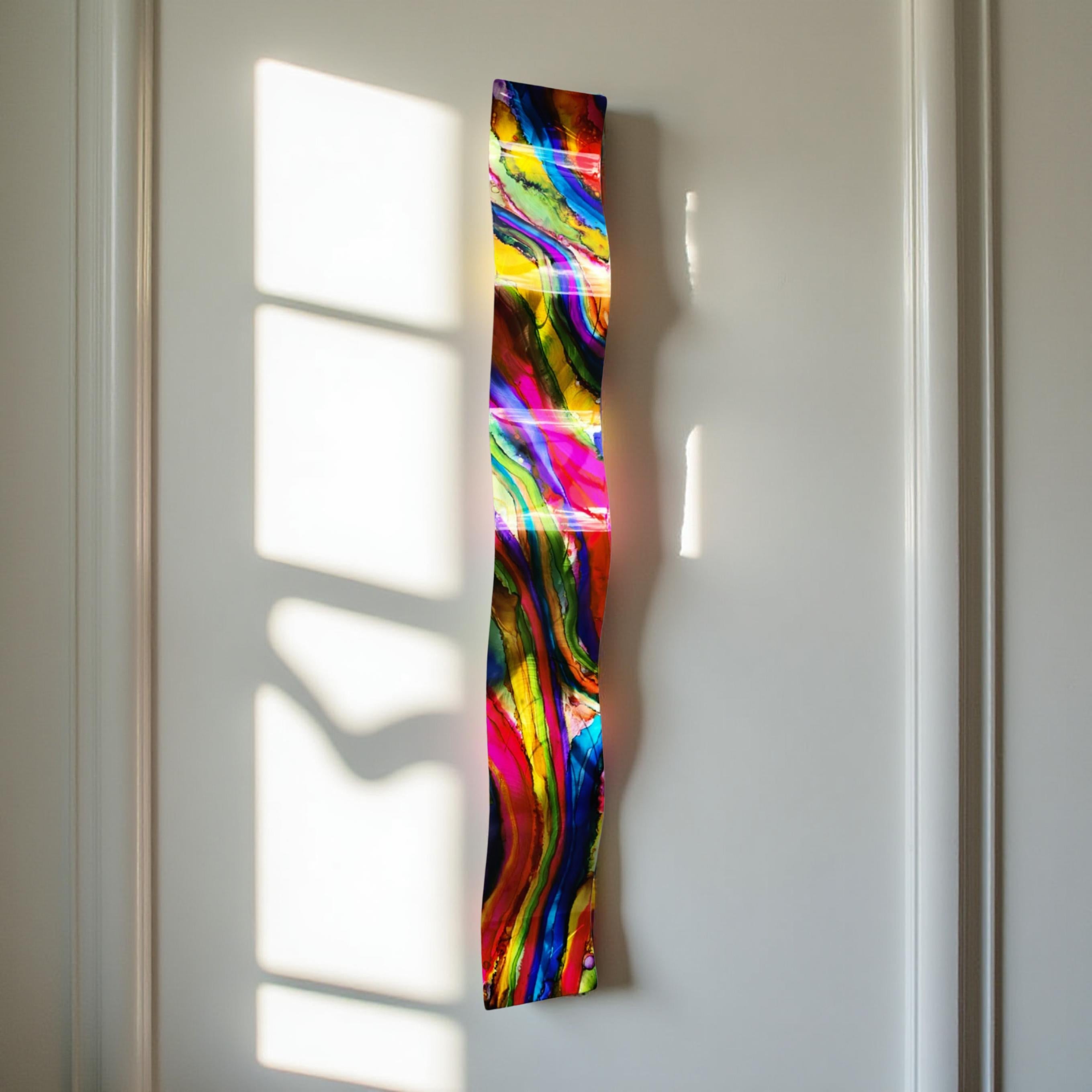 Chromatic Flow - Vertical Abstract Metal Art