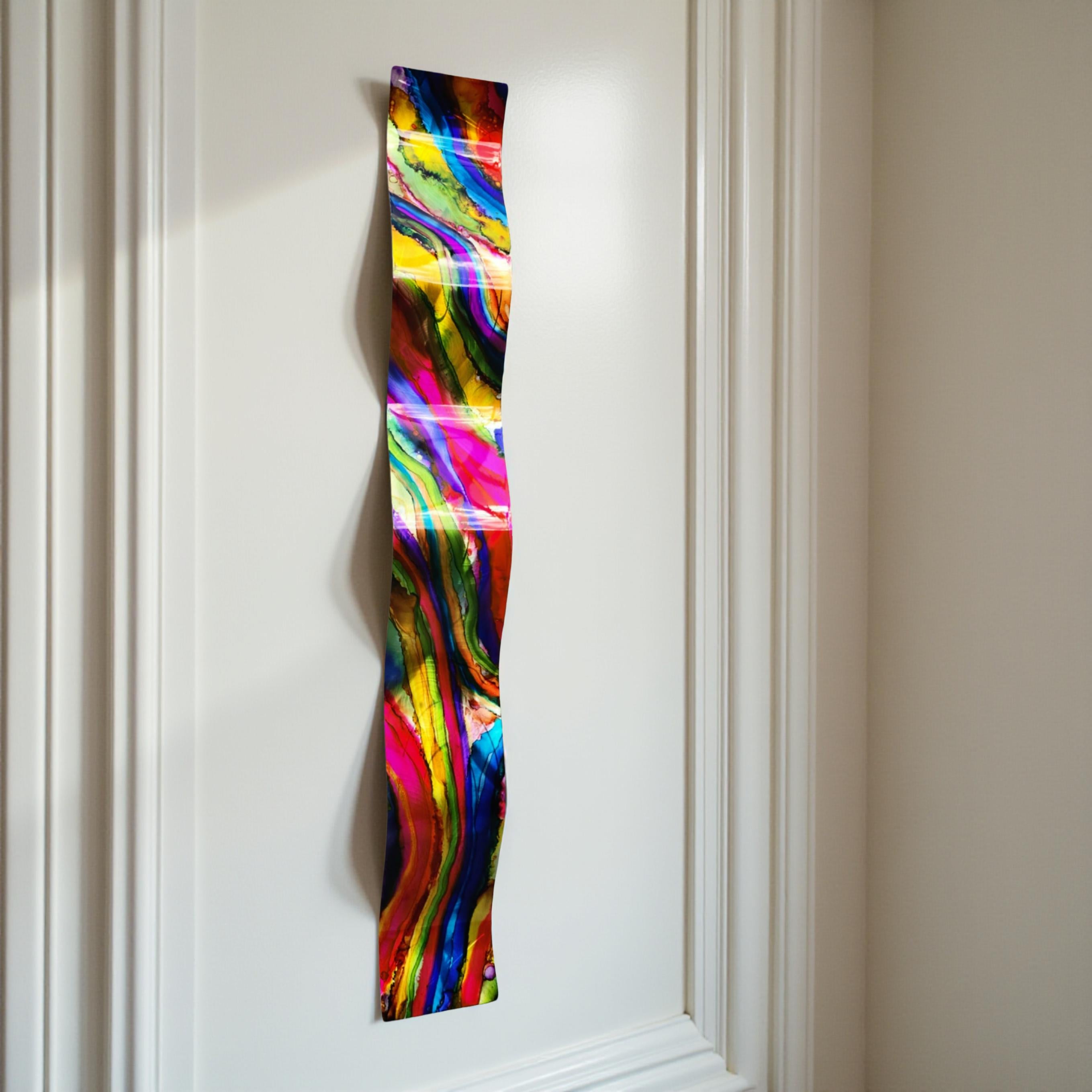 Chromatic Flow - Vertical Abstract Metal Art
