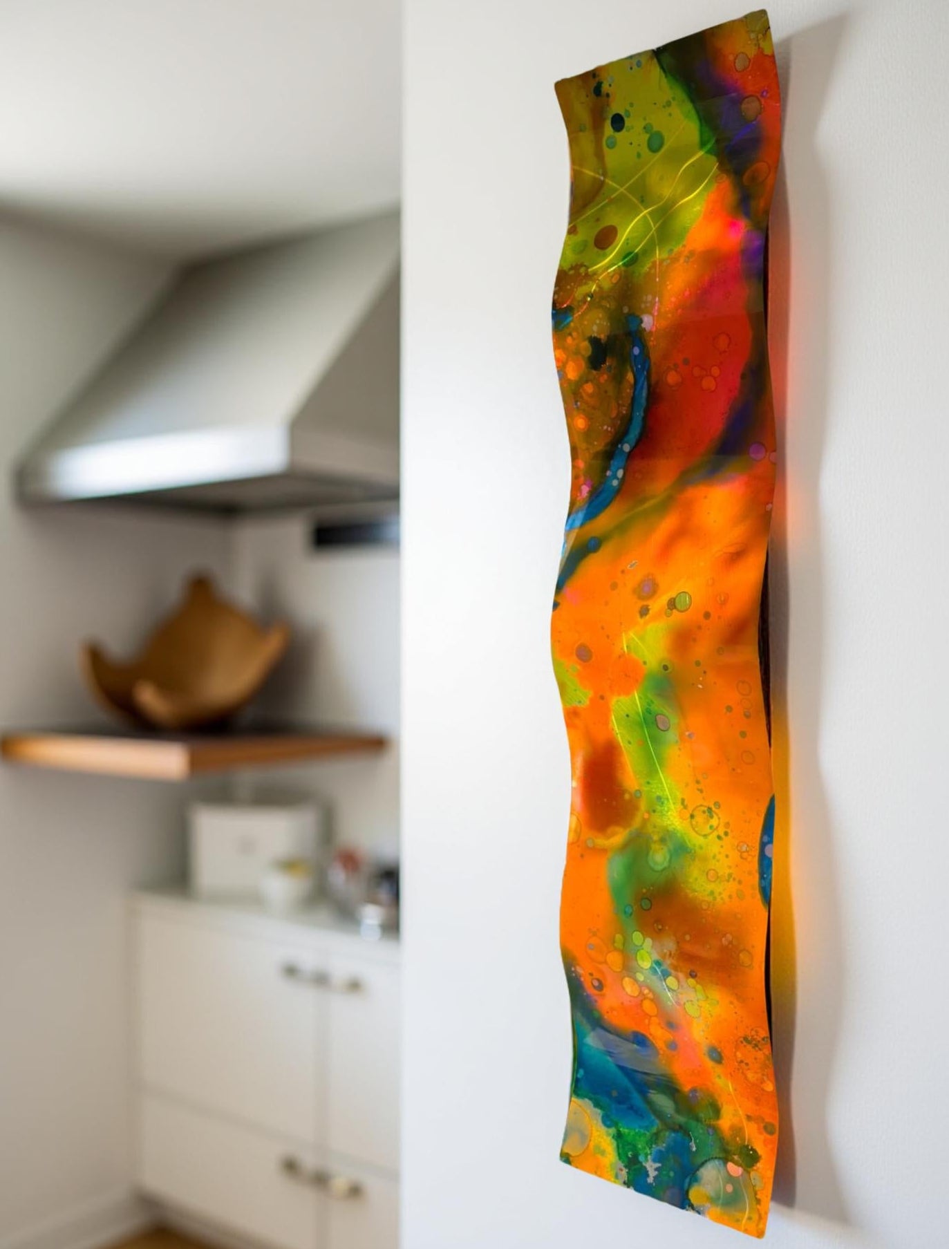 Citrus Burst - Metal Wave Art 10"x46"