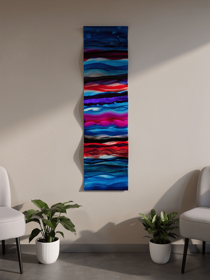 Luminous Journey - Metal Wave Art 10"x46"