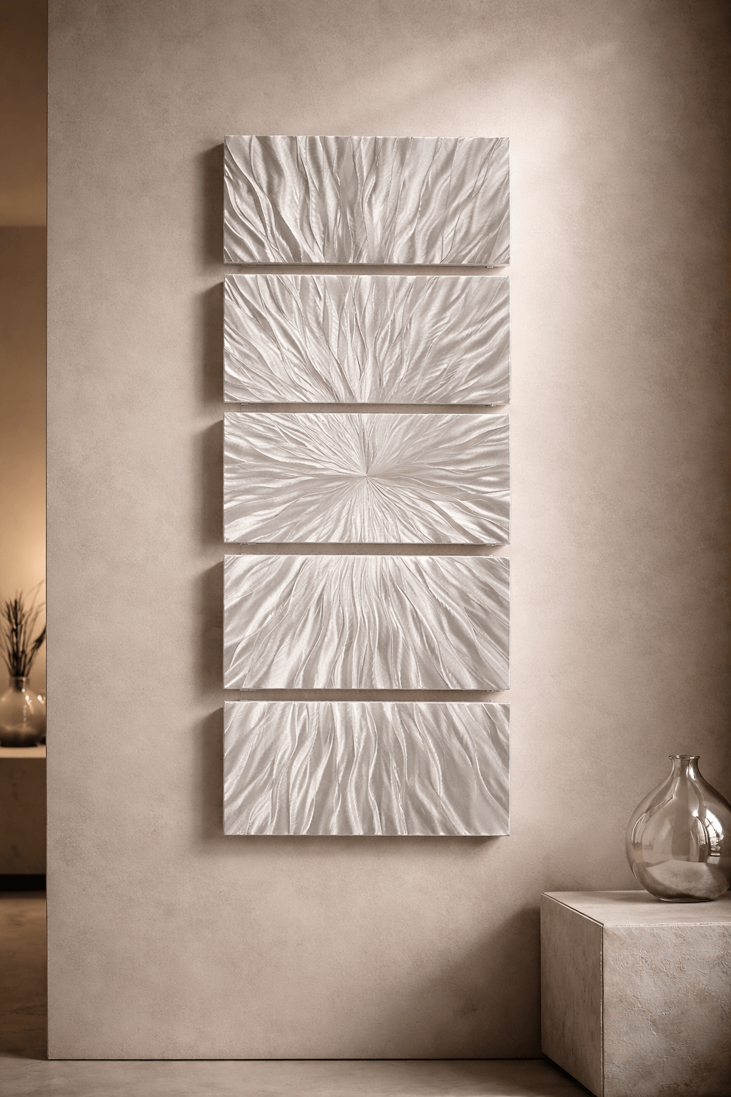(Radiant Convergence) - 5-Panel Metal Wall Art 24"x64"
