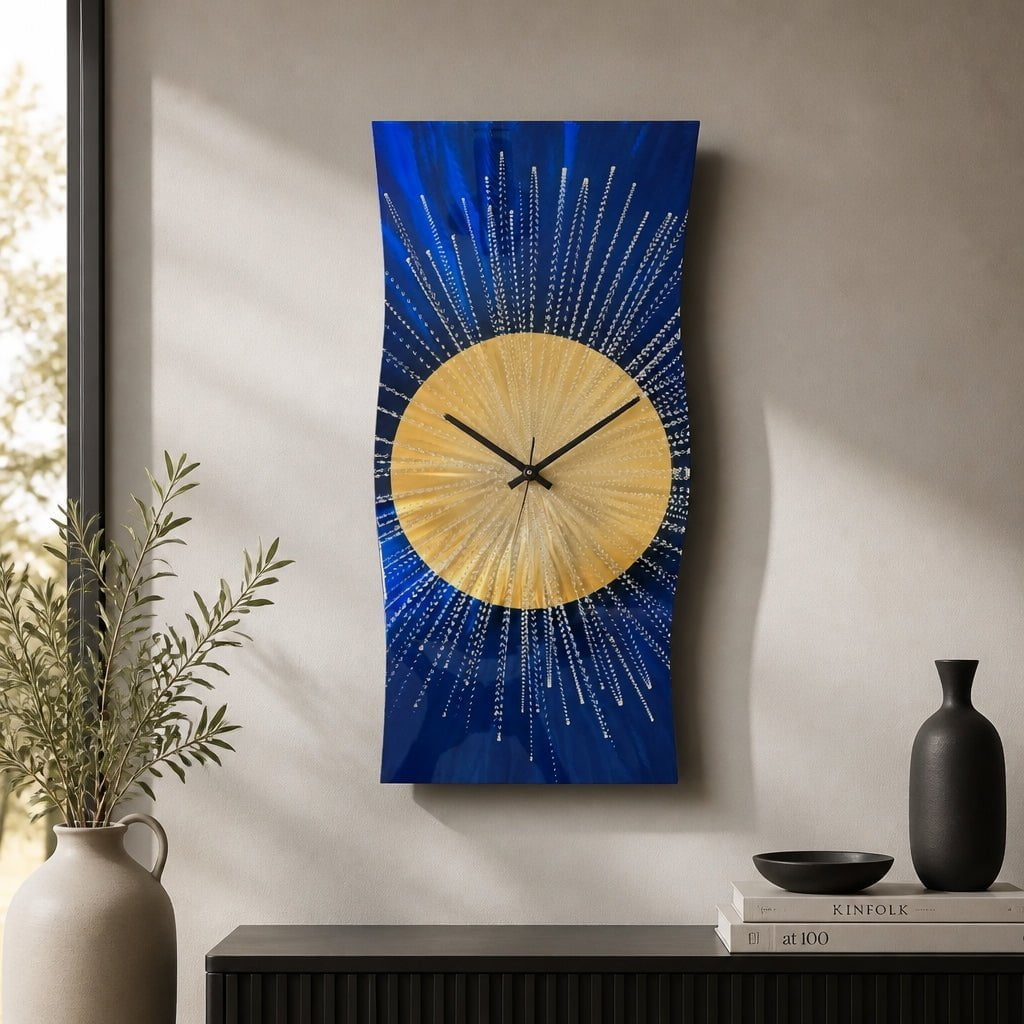 Solar Reign - Metal Wall Clock 12"x24"
