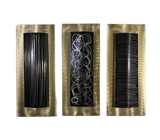 Golden Nocturne - Metal Wall Art Triptych 11"x24" (each)