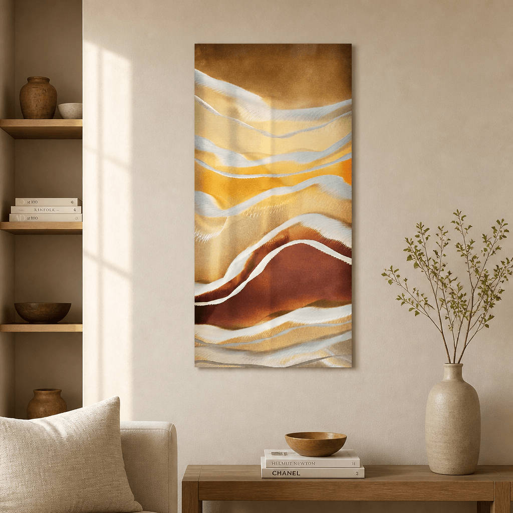The Amber Drift - Metal Wall Art 12"x24"