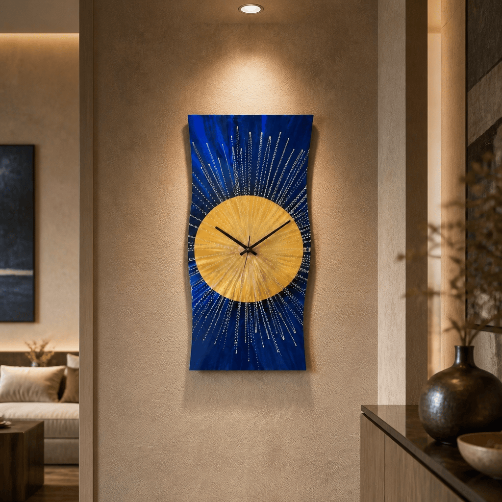 Solar Reign - Metal Wall Clock 12"x24"