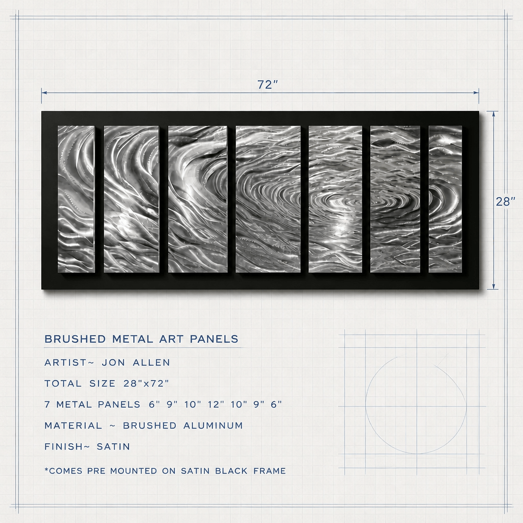 The Undercurrent - 7-Panel Metal Wall Art 28"x72"