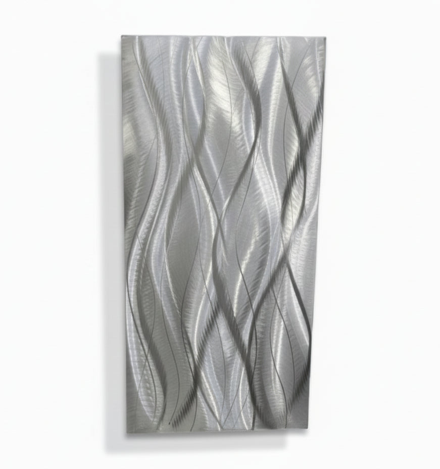 Silver Cascade - Contemporary Metal Wall Art