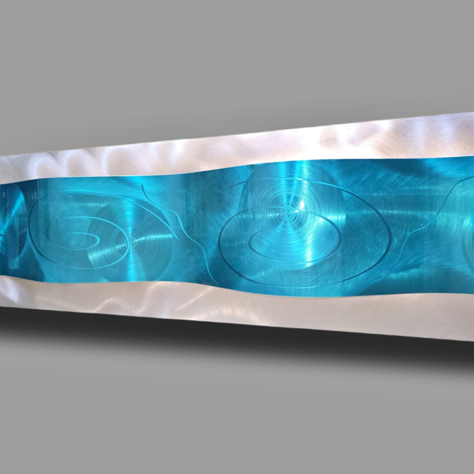 Lagoon Pulse - Metal Wave Wall Art 10"x46"