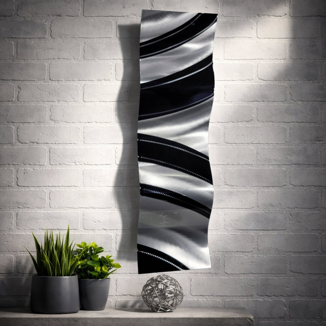 Shadow Ribbon - Metal Wave Wall Art 6"x23"  (w67)