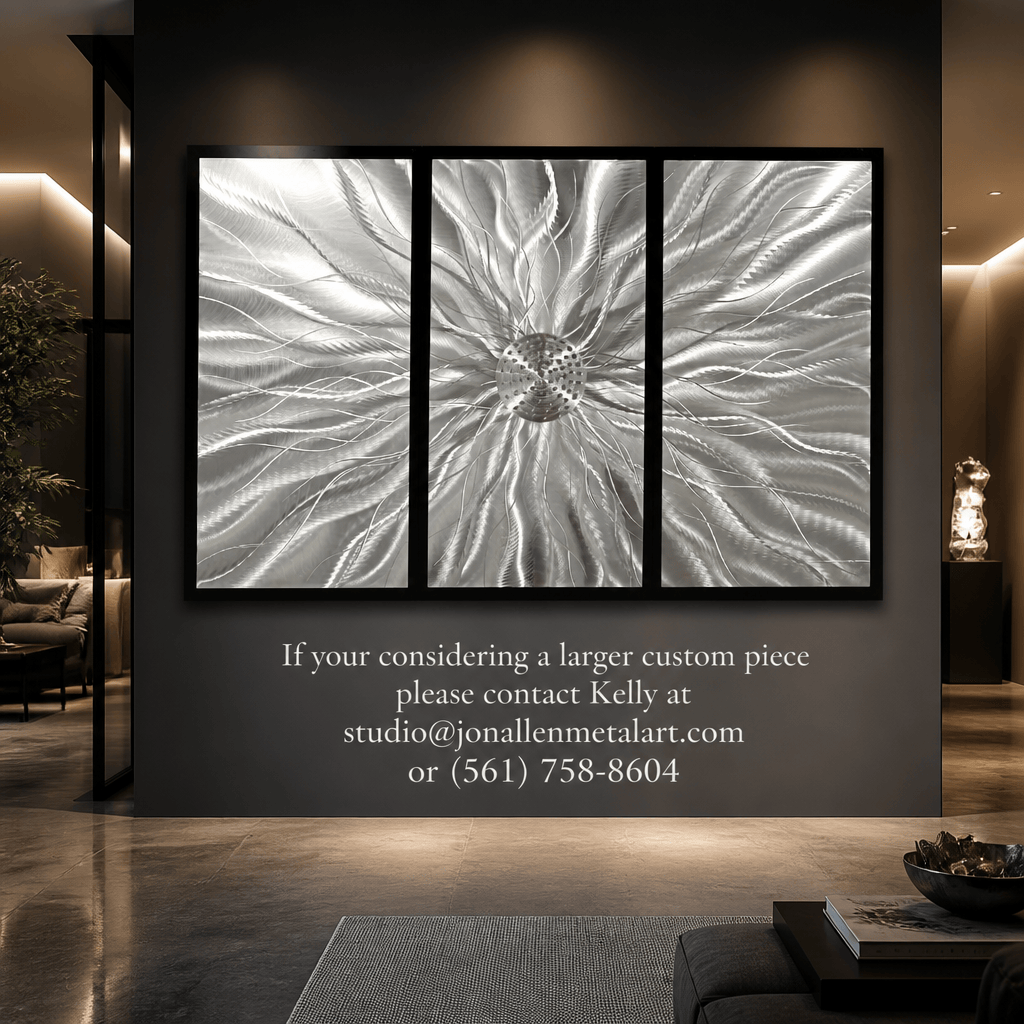 The Emanation - Three-Panel Brushed Aluminum Wall Art 27"x40"
