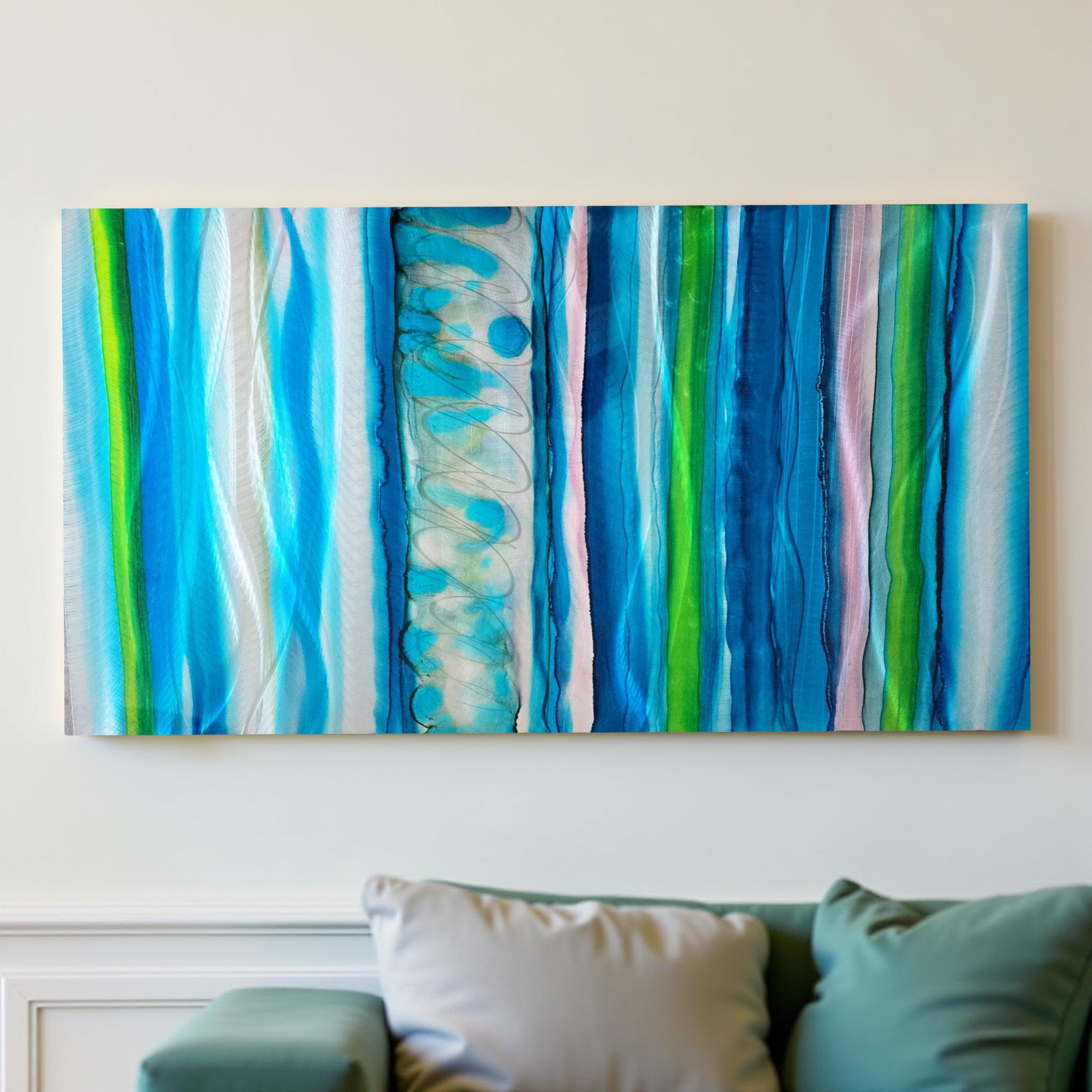 Coastal Layers - Metal Wall Art 18"x36"