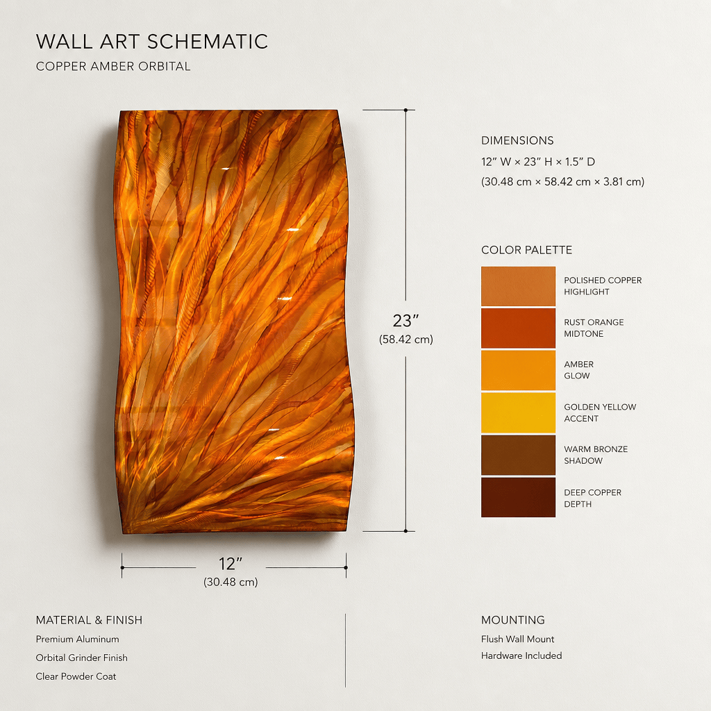 Ember Surge - Metal Wall Art 12"x23"