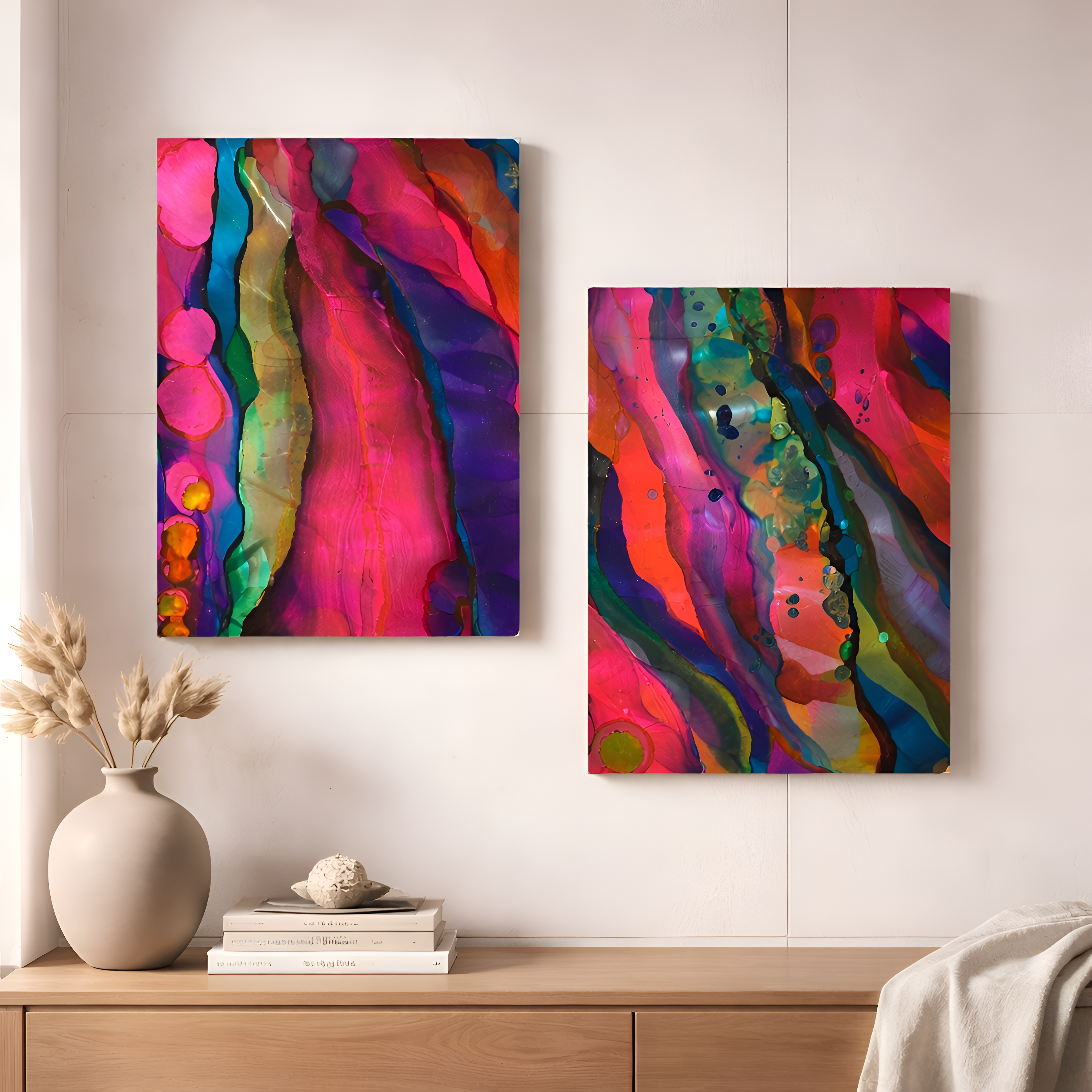 Radiant Surge - Metal Wall Art Diptych 15"x20" (each)