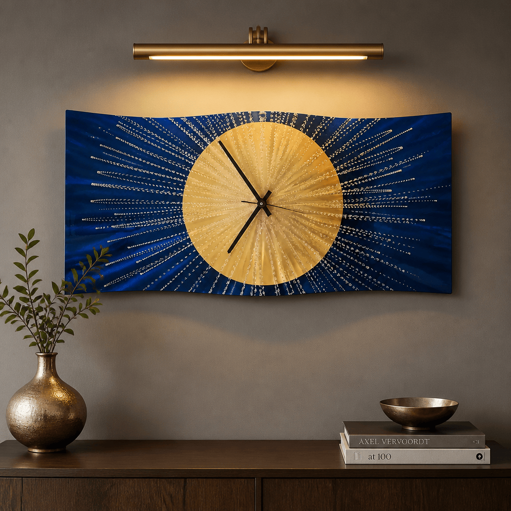 Solar Reign - Metal Wall Clock 12"x24"
