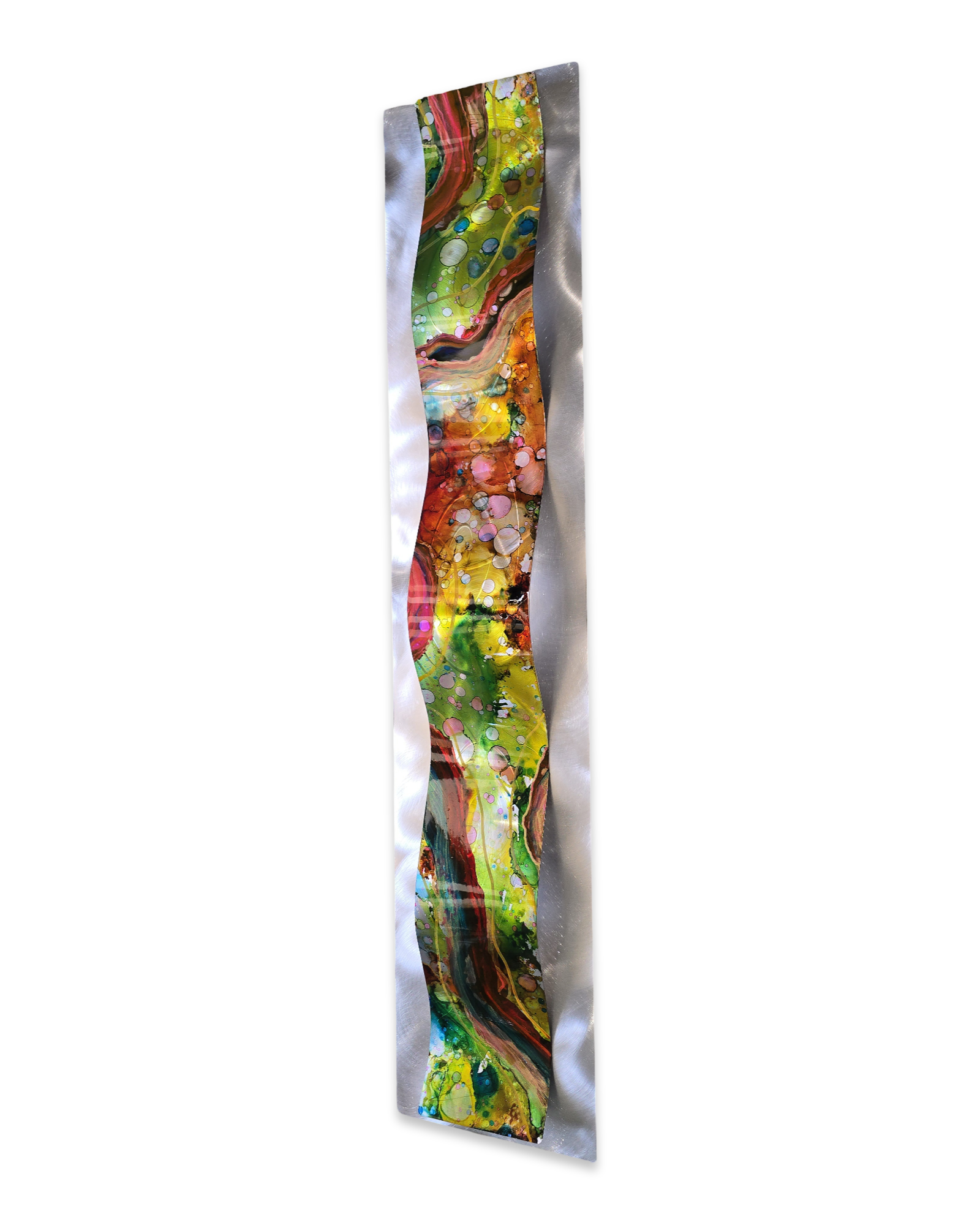Tropical Surge - One of a Kind - Metal Wave Wall Art 10"x46"