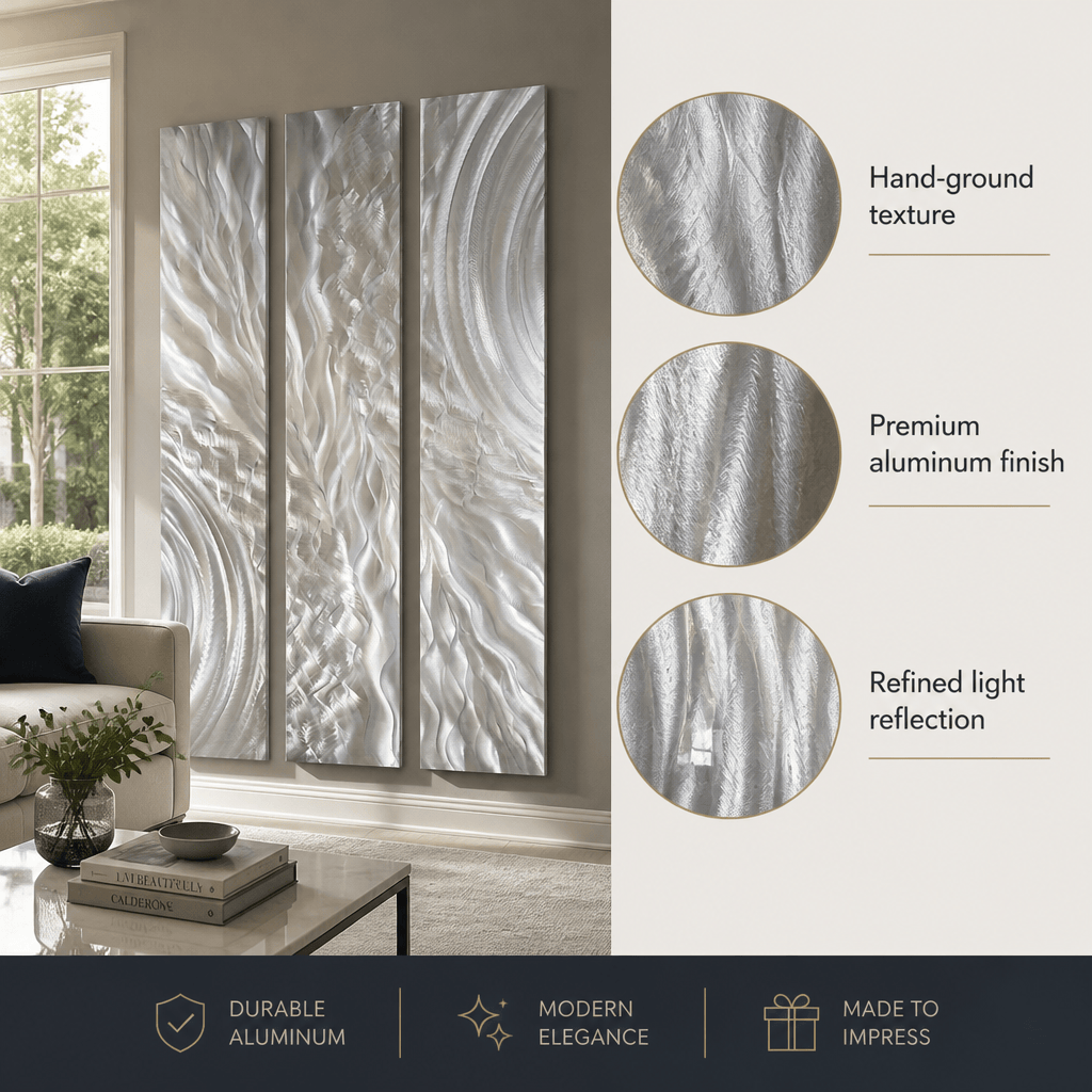 The Fracture - 3-Panel Metal Wall Art 8"x48" (each)