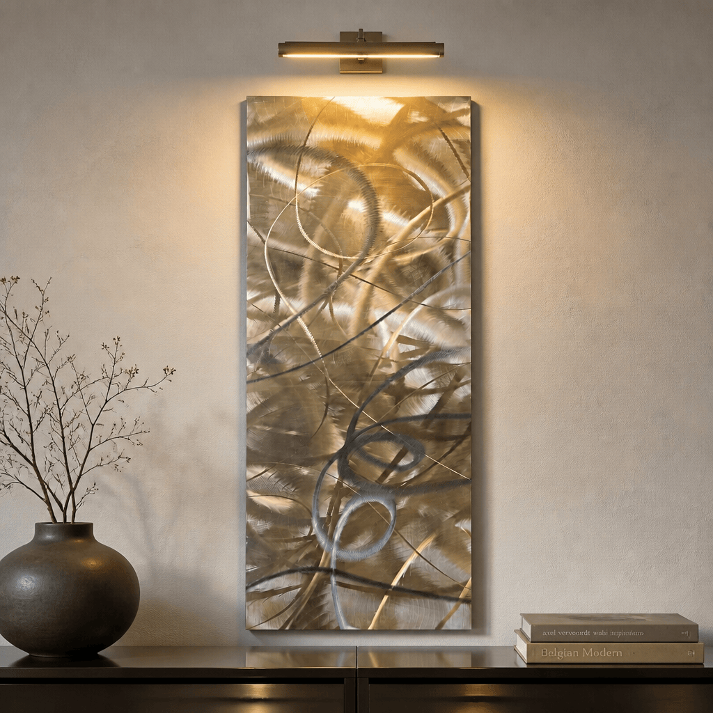 (Azure Current) - Metal Wall Clock 11"x24"