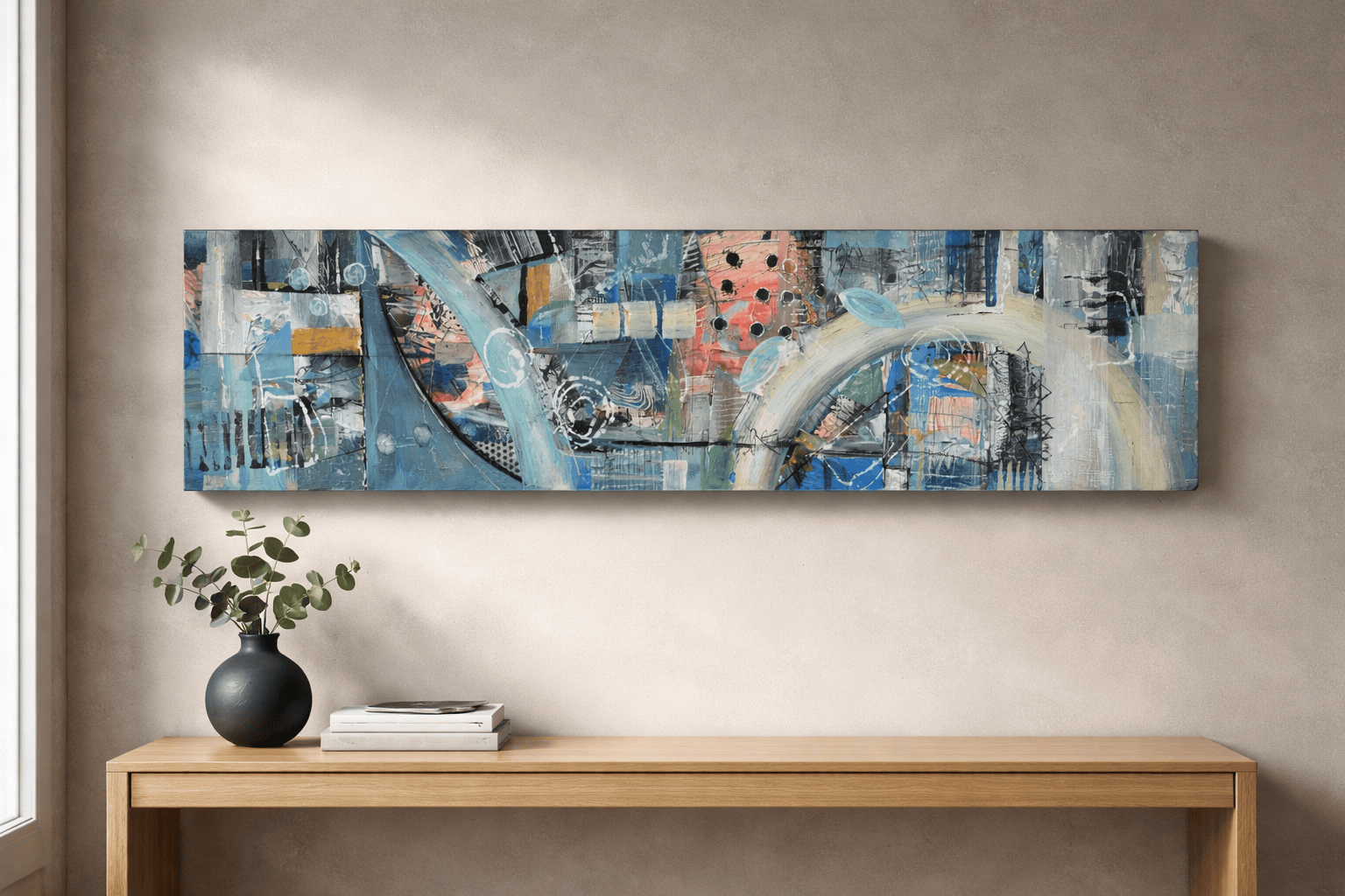 Urban Mosaic - Hand-Painted Art Board 12"x48"