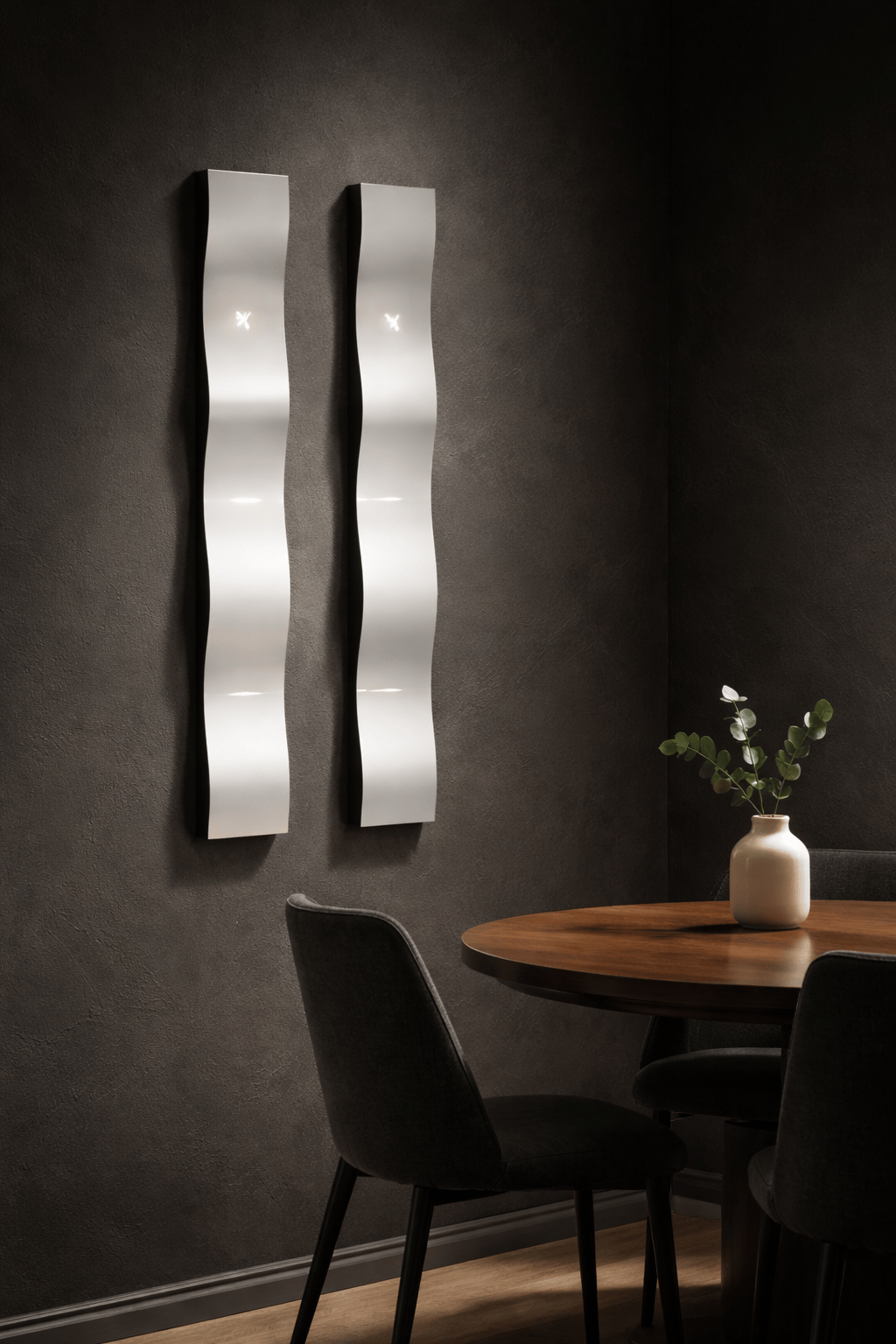 Pure Elegance - 2 Metal Wave Art 6"x48"each