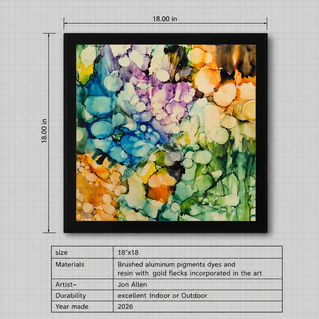 (Liquid Garden) - Metal Wall Art 18"x18