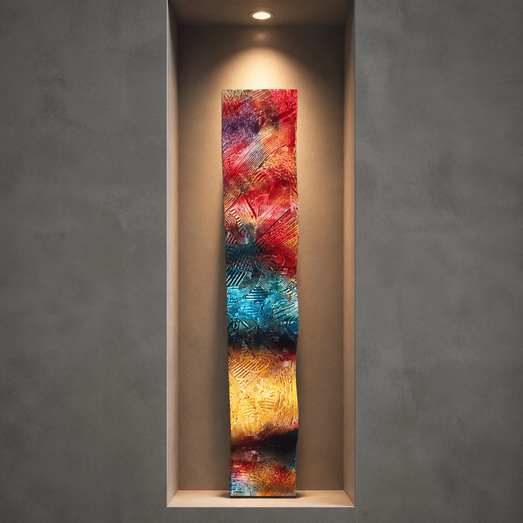 Color Surge Wave - Metal Wave Wall Art 46"x6"