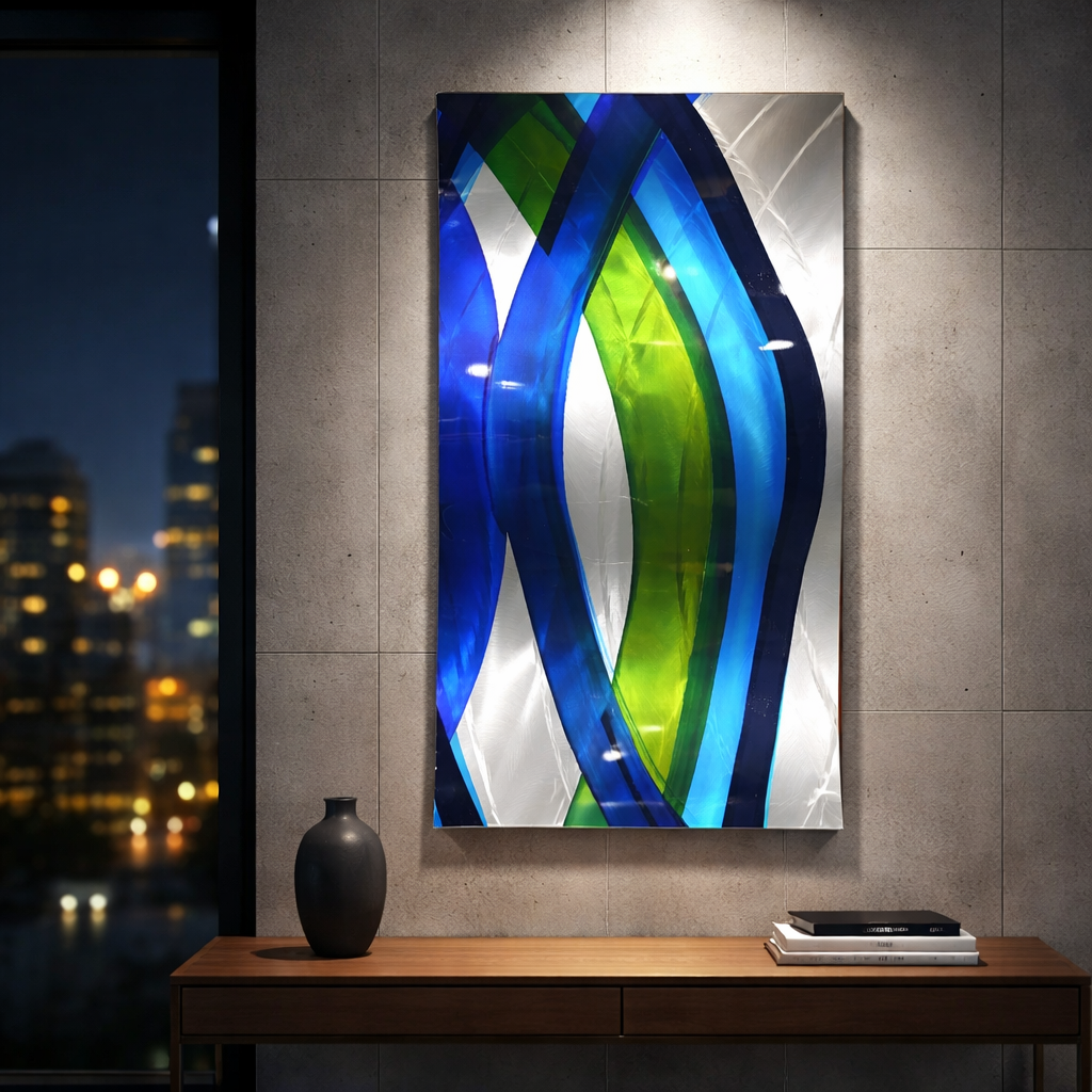 Vivid Tide - Metal Wave Wall Art 12"x19"  (gem p 27)