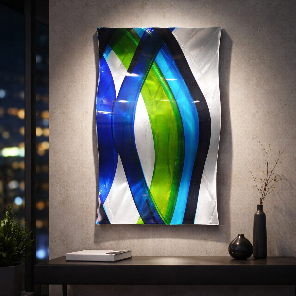 Vivid Tide - Metal Wave Wall Art 12"x19"  (gem p 27)