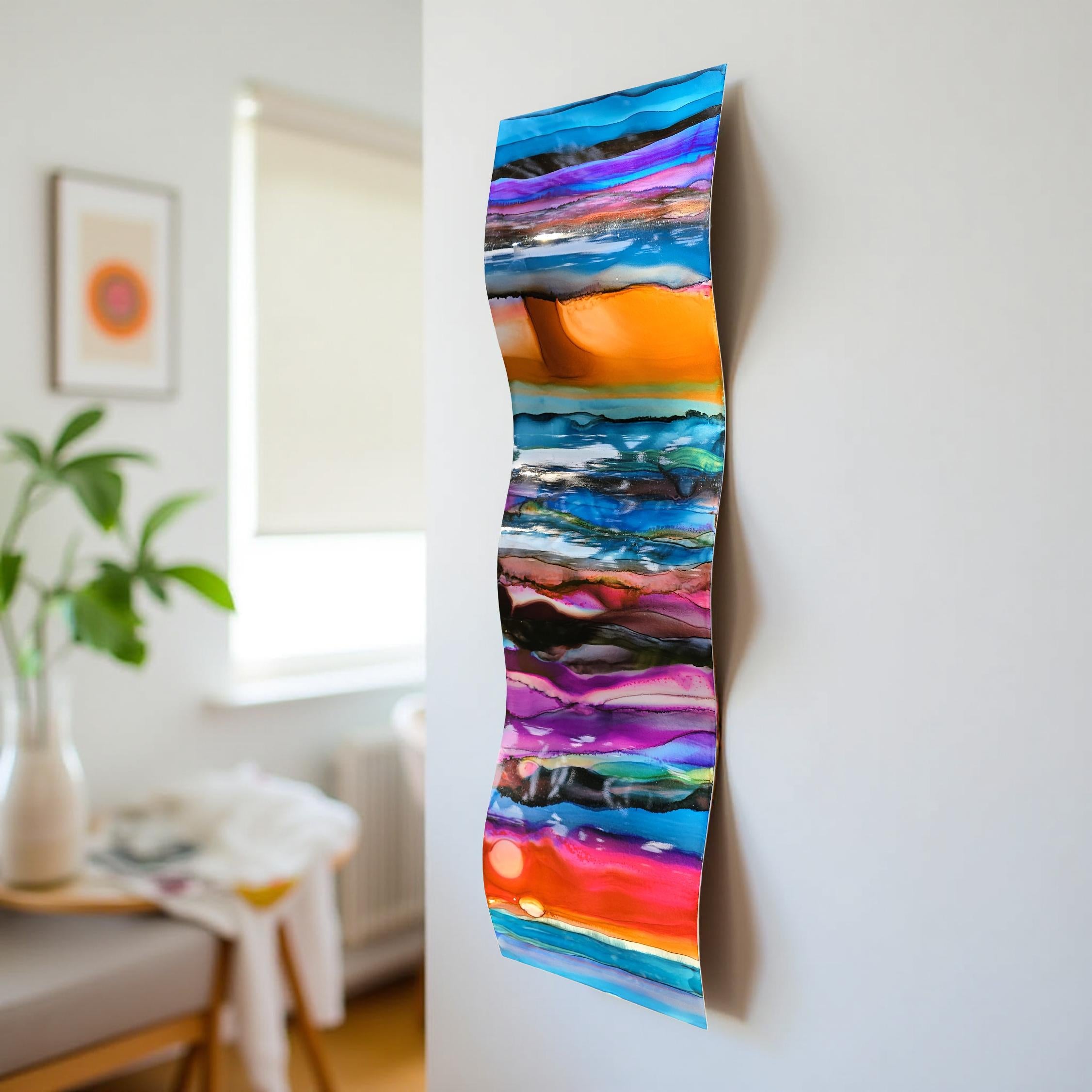 Joyful Currents - Metal Wave Art 10"x35"