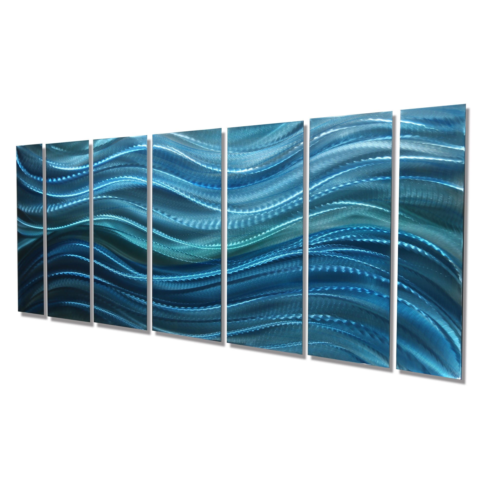 Peaceful Currents - 7-Panel Metal Wall Art 68"x24"