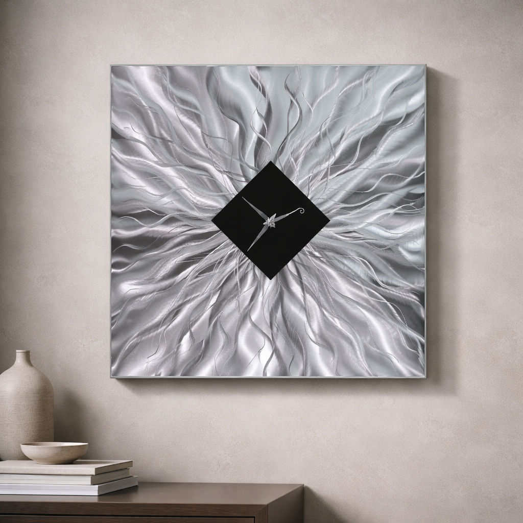 Stellar Vortex - Metal Wall Clock 24"x24"(future element)