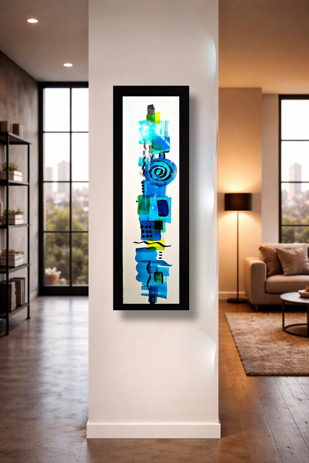 Azure Totem - Metal Wall Art 9"x27"