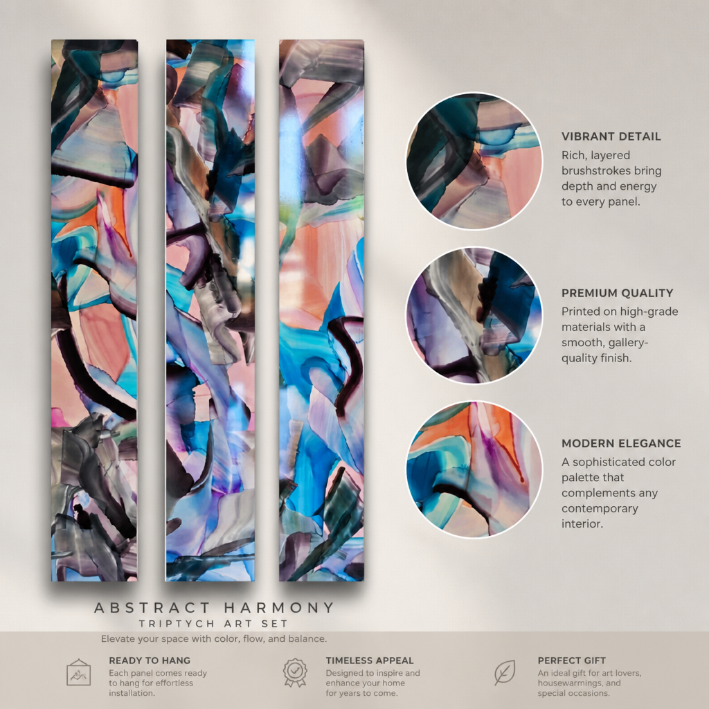 The Fracture - 3-Panel Metal Wall Art 8"x48" (each)