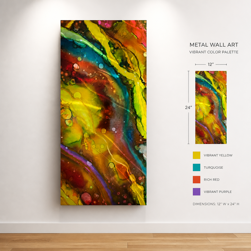 Wildfire Current - Metal Wall Art 12"x24"